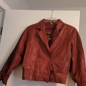 Red leather jacket